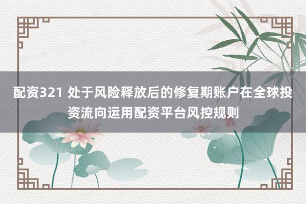 配资321 处于风险释放后的修复期账户在全球投资流向运用配资平台风控规则