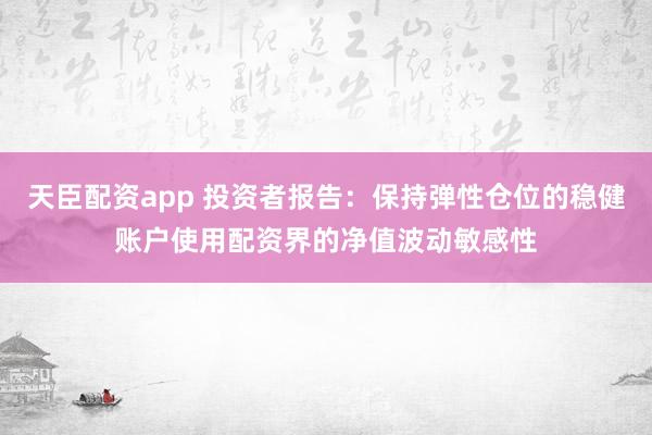 天臣配资app 投资者报告：保持弹性仓位的稳健账户使用配资界的净值波动敏感性