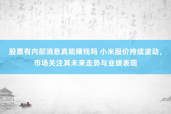 股票有内部消息真能赚钱吗 小米股价持续波动,市场关注其未来走势与业绩表现