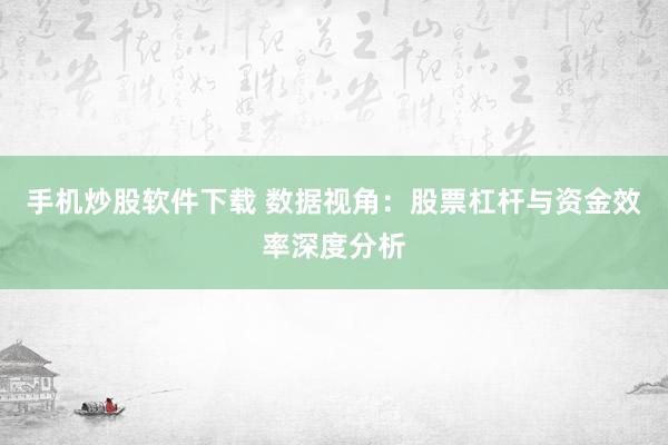 手机炒股软件下载 数据视角：股票杠杆与资金效率深度分析